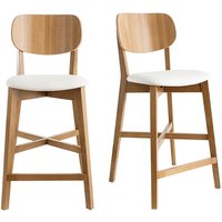 Barhocker helles Holz weiß 65 cm (2er-Set) lucia von MILIBOO