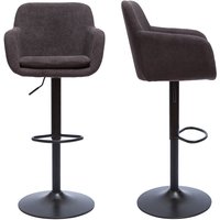 Barhocker höhenverstellbar Stoff mit Samteffekt dunkelgrau (2er-Set) amika von MILIBOO