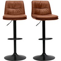 Barhocker höhenverstellbar braunes Polyurethan und schwarzes Metall (2er-Set) zuck von MILIBOO
