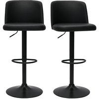 Barhocker höhenverstellbar schwarzes Polyurethan und schwarzes Metall (2er-Set) monti von MILIBOO