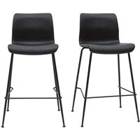 Barhocker in schwarzem Antik-Look und schwarzes Metall H65 cm (2er Set) HAROLD von MILIBOO