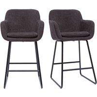 Barhocker mit Samteffekt dunkelgrau H65 cm (2er-Set) AMIKA von MILIBOO