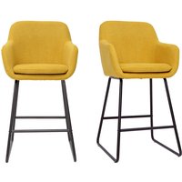 Barhocker senfgelber Stoff mit Samteffekt H65cm (2er-Set) AMIKA von MILIBOO
