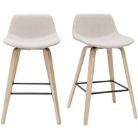 Barhocker skandinavisches Design beige und Holz H65 cm (2er-Set) nonie von MILIBOO