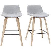 Barhocker skandinavisches Design hellgrau und Holz H65 cm (2er-Set) nonie von MILIBOO