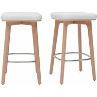Barhocker weiß und helles Holz 65 cm (2er-Set) gramma von MILIBOO