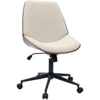 Miliboo - Bürostuhl mit Rollen aus Holz und strukturiertem Samteffekt in Beige douglas von MILIBOO