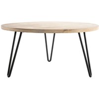 Couchtisch rund Mangoholz und Metall 80 x 40 cm (b x h) vibes von MILIBOO
