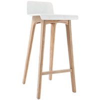 Design-Barhocker / -stuhl Holz naturfarben und Weiß skandinavisch BALTIK - Weiß von MILIBOO
