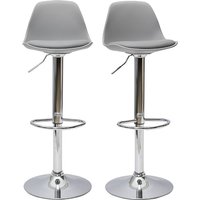 Miliboo - Design-Barhocker Hellgrau (2er-Set) steevy von MILIBOO