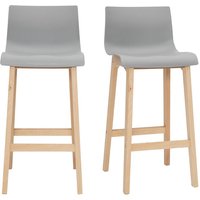 Miliboo - Design-Barhocker Holz und Hellgrau 65 cm 2 Stck. new surf von MILIBOO