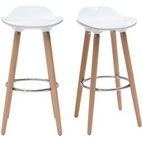 Miliboo - Design-Barhocker Weiß skandinavisch 2er-Set gilda von MILIBOO
