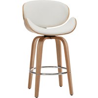Design-Barhocker Weiß und helles Holz 65 cm walnut von MILIBOO