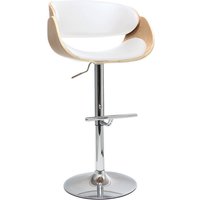 Design-Barhocker Weiß und helles Holz bent Design-Barhocker Weiß und helles Holz bent von MILIBOO