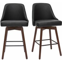 Design-Barhocker drehbar schwarz und dunkles Holz H65 cm (2er-Set) hasta von MILIBOO