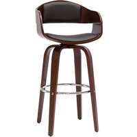 Miliboo - Design-Barhocker drehbar schwarz und dunkles Holz h 67 cm gao von MILIBOO