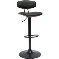 Design-Barhocker höhenverstellbar schwarz und dunkles Holz vasco von MILIBOO