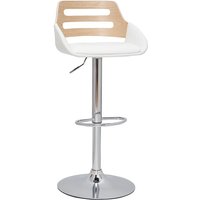 Design-Barhocker höhenverstellbar weiß und helles Holz pernik von MILIBOO