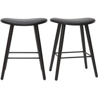 Miliboo - Design-Barhocker schwarz H65 cm (2er-Set) meadow von MILIBOO