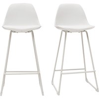 Design-Barhocker weiße Metallbeine 65 cm (2er-Satz) franz von MILIBOO
