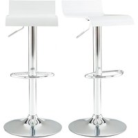 Design-Barhocker weißes Holz und verchromtes Metall (2er-Set) surf V2 von MILIBOO