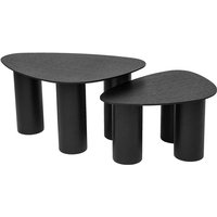Miliboo - Design-Beistelltische aus schwarzem Holz (2er-Set) foleen - Schwarz von MILIBOO