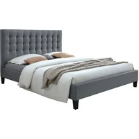 Design-Bett gepolstert Stoff Hellgrau 160 x 200 cm danae - Hellgrau von MILIBOO