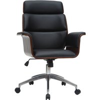 Design-Bürosessel schwarz und dunkles Holz elon von MILIBOO