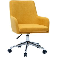 Miliboo - Design-Bürosessel senfgelb mit Samteffekt shana von MILIBOO