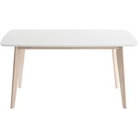 Design-Esstisch Weiß und helles Holz L150 leena - Weiß von MILIBOO