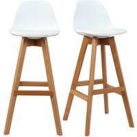 Design-Hocker Weiß und Holz 65 cm 2er-Set mini pauline Design-Hocker Weiß und Holz 65 cm 2er-Set mini pauline von MILIBOO