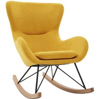 Design-Schaukelstuhl Samteffekt senfgelb eskua von MILIBOO