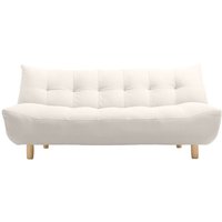 Miliboo - Design-Schlafsofa skandinavisch Beige und Eiche yumi - Naturbeige von MILIBOO