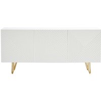 Miliboo - Design-Sideboard weiß und vergoldet B160 cm ozen - Weiß von MILIBOO