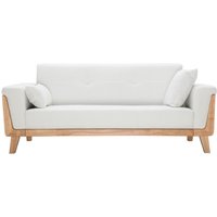 Design-Sofa 3 Plätze Altweiß Holzbeine fjord - Weiß von MILIBOO