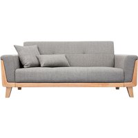 Design-Sofa 3 Plätze Hellgrau Holzbeine FJORD - Hellgrau von MILIBOO