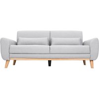 Design-Sofa 3 Plätze Stoff Hellgrau Eichenbeine ektor - Hellgrau von MILIBOO