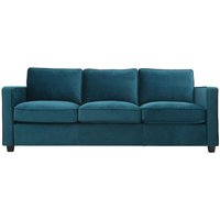 Design-Sofa Samt Smaragdgrün 3-Sitzer brooklyn - Entenblau von MILIBOO