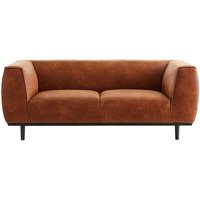 Design-Sofa aus Leder in Antikoptik Cognacbraun 2/3-Sitzer morris von MILIBOO