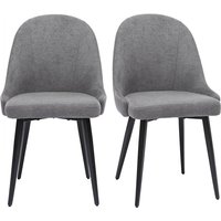 Miliboo - Design-Stühle Stoff mit Samteffekt in Grau und schwarze Metallfüße (2er-Set) reez von MILIBOO