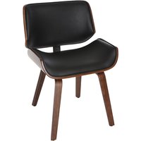 Miliboo - Design-Stuhl, schwarz und dunkles Walnussholz rubbens von MILIBOO