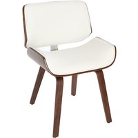Miliboo - Design-Stuhl, weiß und dunkles Walnussholz rubbens - Nussbaum / Weiß von MILIBOO