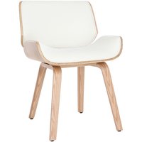 Design-Stuhl, weiß und helles Holz RUBBENS - Holz hell / Weiß von MILIBOO