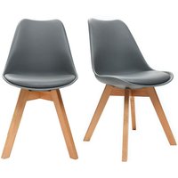 Design-Stuhl Holzbeine Grau 2er-Set pauline - Grau von MILIBOO
