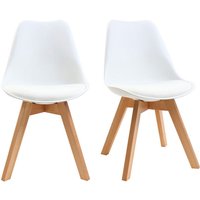 Design-Stuhl Holzbeine Weiß 2er-Set PAULINE von MILIBOO