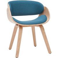 Design-Stuhl Weiß und helles Holz bent - Entenblau von MILIBOO