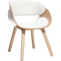 Miliboo - Design-Stuhl Weiß und helles Holz bent - Holz hell / Weiß von MILIBOO