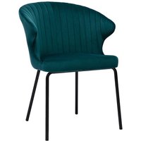 Design-Stuhl aus blauem Samt REQUIEM - Entenblau von MILIBOO