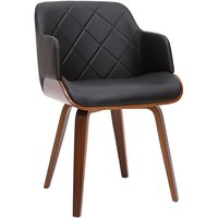 Miliboo - Design-Stuhl in Schwarz und Walnuss lucien - Nussbaum / Schwarz von MILIBOO