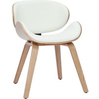Design-Stuhl in Weiß und helles Holz walnut Design-Stuhl in Weiß und helles Holz walnut von MILIBOO